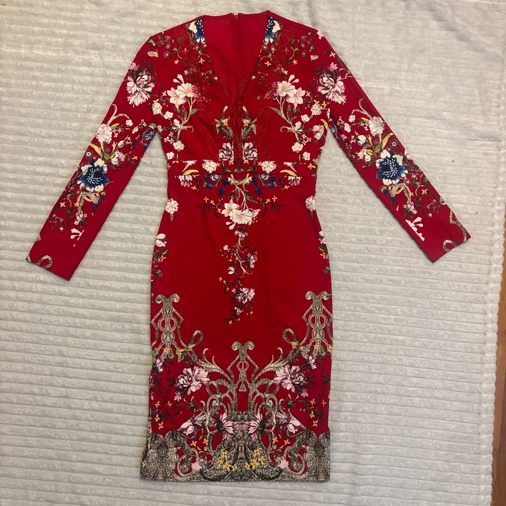 Roberto Cavalli red bodycon dress